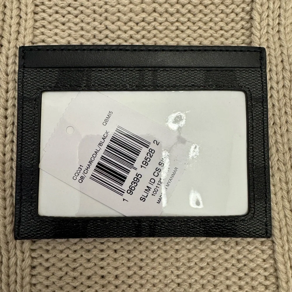 Coach Black Signature Card Holder
